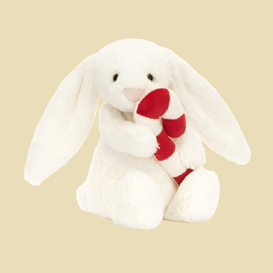 jellycat Bashful Bunny with Candy Cane 1